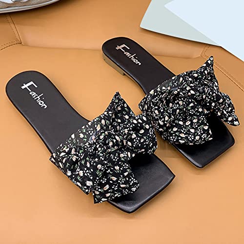 Ladies Sandals Size 8 Blue Sandals For Women Platform Sandals Women The Drop Sandals Women Canvas Slip On Shoes For Women Brown Sandals For Women Flat 6.5#01-Black #TOP5