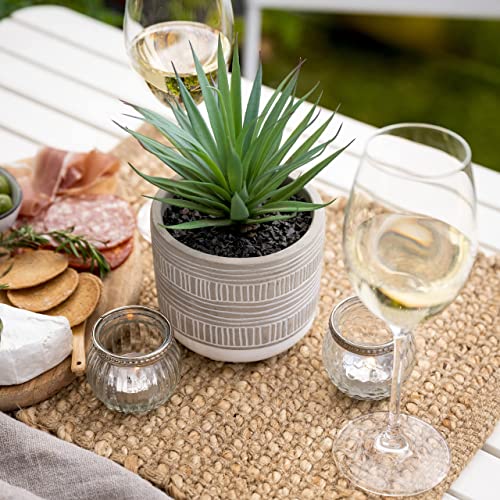 Kurrajong Farmhouse Desk Plant | 8" X 4.5" Artificial Plant In Pot | Beautiful Faux Plant For Kitchen Decor | Fake Plant | Realistic Faux Succulent For Desk Plant | Artificial Succulent Decor #TOP4