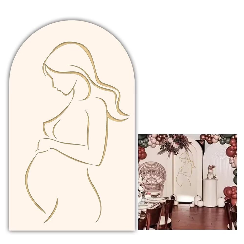 Iydamc Pregnant Woman Arched Fabric Backdrop Covers for Pregnancy Party 4X7.2FT Arch Stand Cover Baby Shower Parties Decorations Props