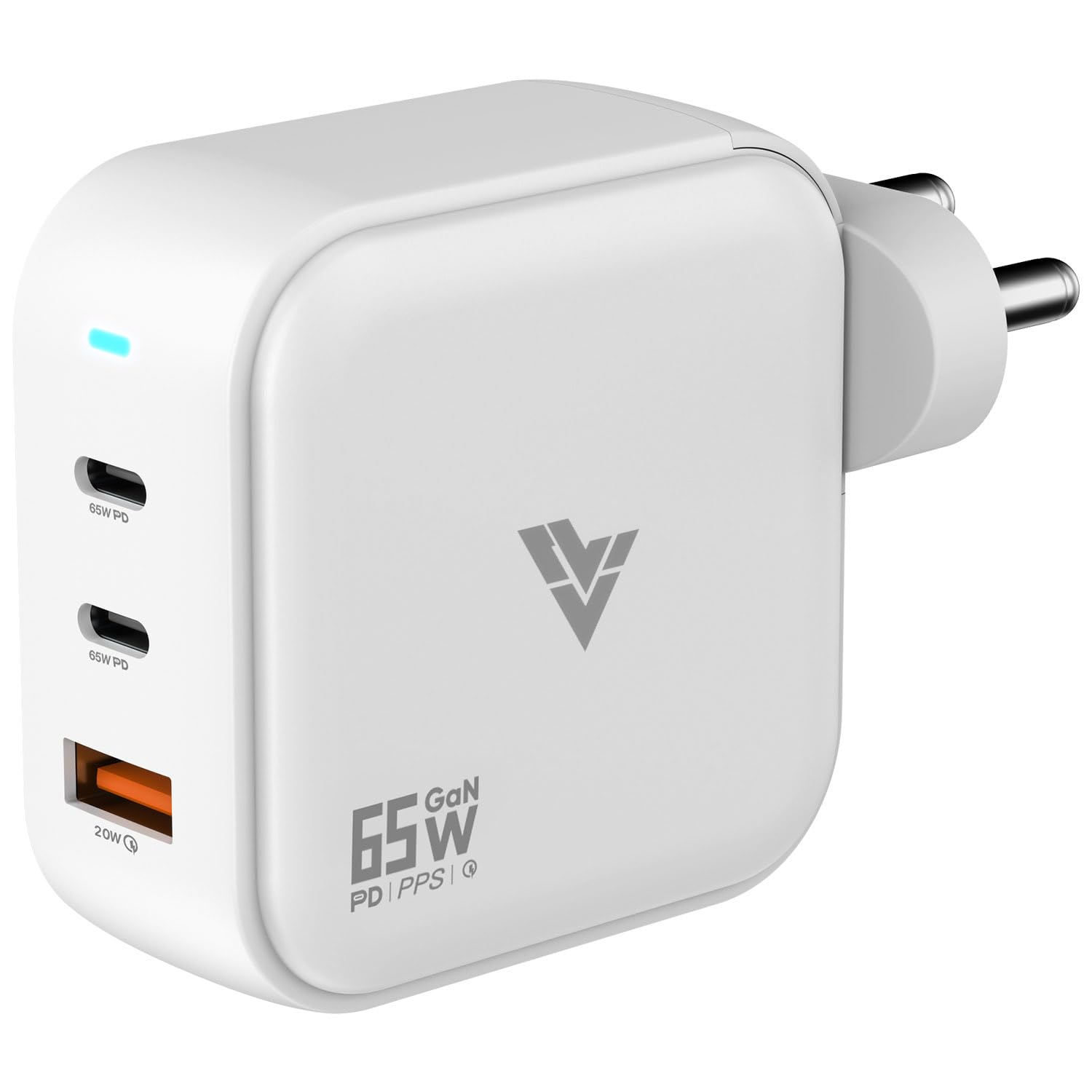 DR VAKU® 65W Charger Type C Fast Adapter with Multi Port Dual PD Charging GaN Technology for MacBook Laptop, iPhone 17/17 Air/17 Pro/17 Pro Max, 16/15/14/13/12 Series, Samsung and Android Devices