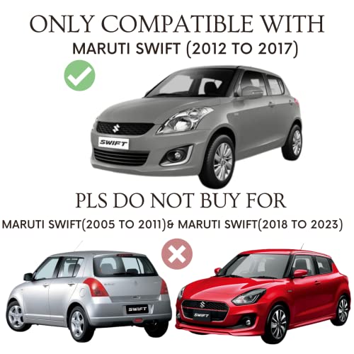 Image of Autofact Magnetic Car Sunshades Compatible with Maruti Swift (2012 to 2017) (Set of 4) - Easy Installation, UV Protection (Front 2 Half-Cut for Side Mirror Visibility, Rear 2 with Zippers)
