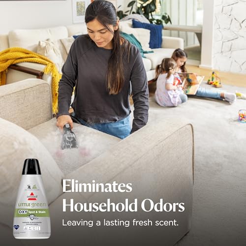 Image of Bissell Little Green Spot & Stain Cleaning Solution w /OXY & StainProtect,for All Leading Portable Carpet & Upholstery Deep Cleaners,Instantly & Permanently Removes Stains,2038G, 32 Fl Oz (Pack of 6)