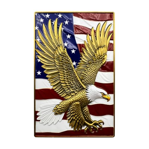 Imán decorativo de águila 3D con bandera americana