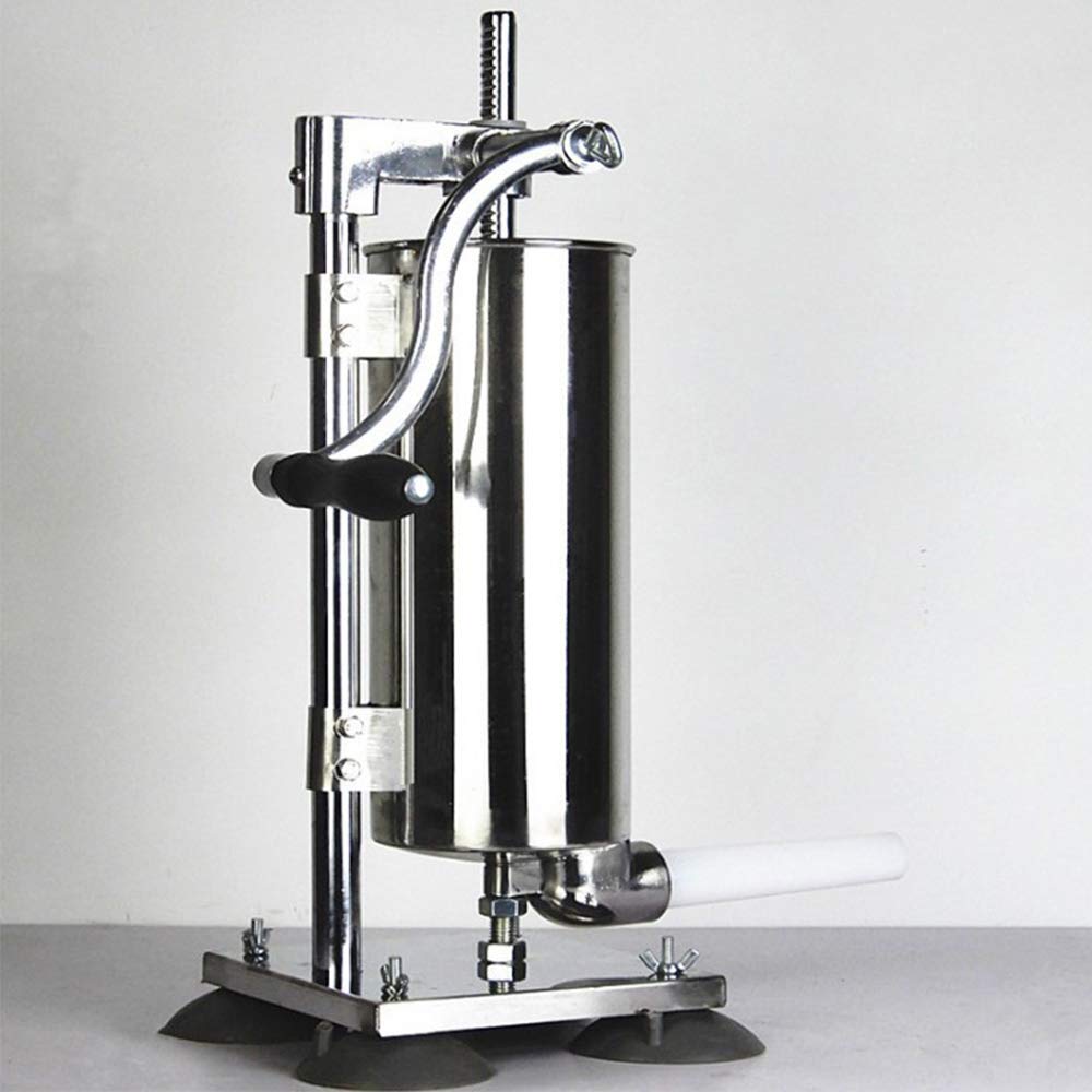 Macchina per salsicce, riempitrice professionale per salsicce in acciaio inox + quattro diversi tubi di riempimento, 3/3.6/4L (4L 17 x 17 x 43)