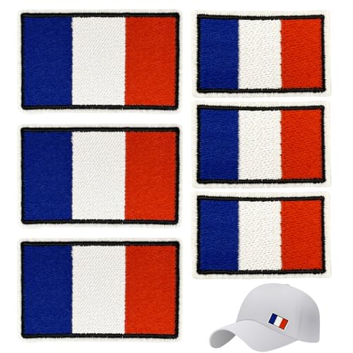 12Pcs Patch France, Patchs Drapeau Écusson Français Drapeau de la France Bleu-Blanc-Rouge, Écussons Flag Patches Brodé Vetement Ecusson à Coudre Pays pour...