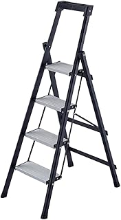 Ladder Step Ladders Modern 4 Step Ladder Folding Step Stool with Top Tool Rack Handrail and Not Slippery Pedal Aluminum Lightweight Stepladders(1pcs Ladder C)