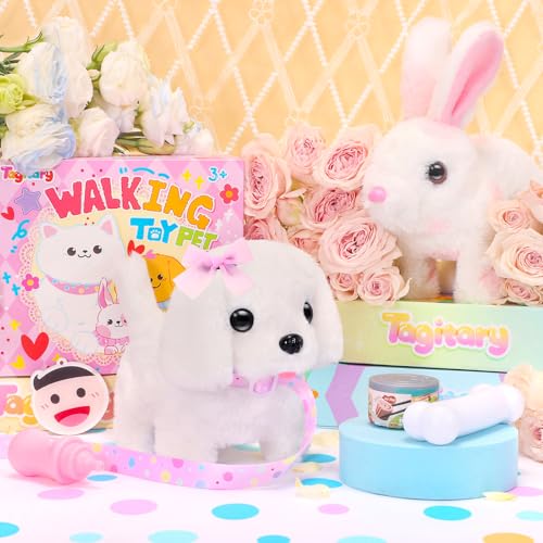 Tagitary Plush Toys Interactive Puppy Toy for Kids,Electronic Toy Dog That Walk and Bark,Tail Wagging, Fake Dog Toy with Leash,Perfect Easter Christmas Birthday Gift for Kids Toddlers - Image 3