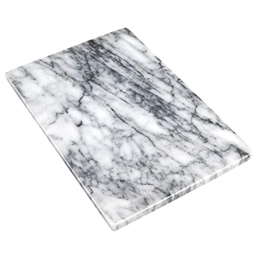 Greenco GRC0555 Pastry and Cutting Board, 8 x 12, White Marble