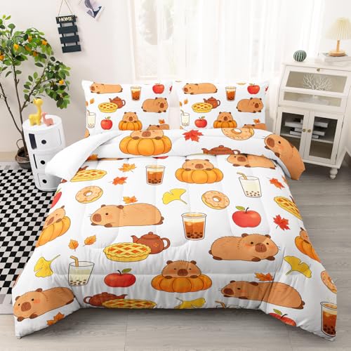 AILONEN Fall Theme Animal Duvet Full Bed Set 3 PCS
