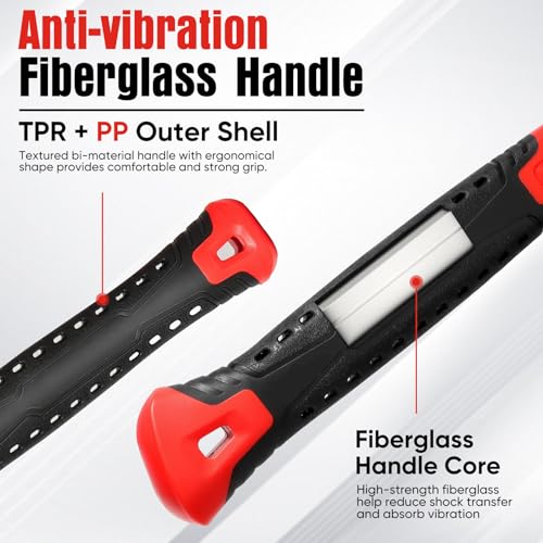 SHALL 2-Piece Rubber Mallet Hammer Set, 16oz Rubber Hammer Mallet & 40mm Double-Faced Soft Mallet, Shockproof Fiberglass Handle with Cushion Grip, Damage-Free to Flooring, Tile, Crafts and Wood Work 5 SHALL 2-Piece Rubber Mallet Hammer Set, 16oz Rubber Hammer Mallet & 40mm Double-Faced Soft Mallet, Shockproof Fiberglass Handle with Cushion Grip, Damage-Free to Flooring, Tile, Crafts and Wood Work - Image 5