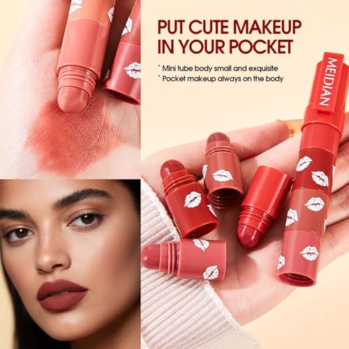 ADMD 4-in-1 Gentle Velvet Lipstick Pen | Misty Matte Lipstick & Liner All in One Waterproof, Long-Lasting Lip Crayon with 4 Random Colors — view 4