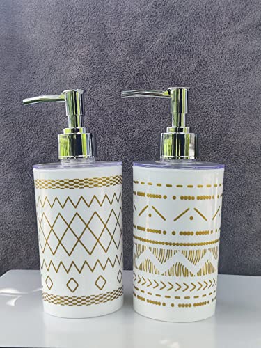 Image of Unbreakable Liquid Soap /Liquid /Shampoo /Hand wash /Sanitizer /Lotion Dispenser Plastic Bottle for Kitchen, Wash-Basin and Bathroom 350 ml Dispenser (White Gold)
