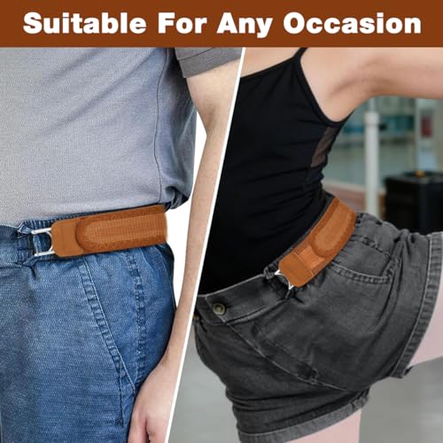 Image of GUSTAVE Buckleless Belt Hook Tactical Metal Hook Elastic Belt Unisex Buckle-Less Invisible Waist Belts for Work & Edc