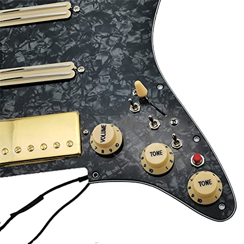 HSS Pickups De Guitare Strat Alnico V Préwired PickGuard Guitar Câblage Harnais Mini Coupe Simple Cut Gold Ensemble… - Les Beatles, Paul McCartney, John Lennon, RIngo Starr, George Harrison HSS Pickups De Guitare Strat Alnico V Préwired PickGuard Guitar Câblage Harnais Mini Coupe Simple Cut Gold Ensemble… – Image 4