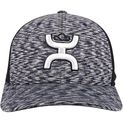 Image of HOOEY Ash Flexfit Fitted Hat - Mid Profile 6-Panel Stretch Fit Everyday Casual Comfort Fitted Cap for Men and Women