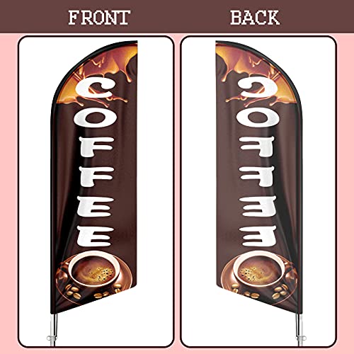 Drapeau de café pour terrasse et commerce avec mât et sac nomade