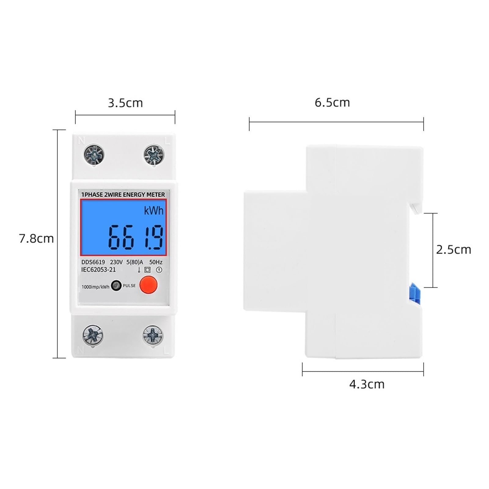 AC 80A 2P Display Digitale LCD Contatore Di Energia Monofase Kwh Misuratore Di Consumo Energetico Wattmetro Con Retroilluminazione