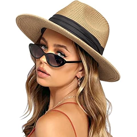 DRESHOW Women Straw Panama Hat Cover