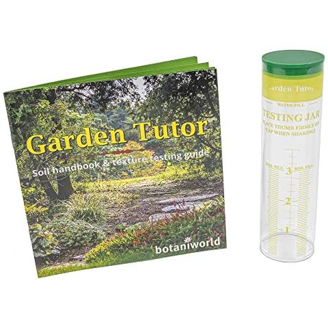 Garden Tutor Soil Texture Test Kit - Test Soil Structure, Calibrated Testing Jar, Measure Soil Layers, Improve Your Soil, Handbook, Detailed Instructions, Find Plant Compatibility, Determine Amendment Cover