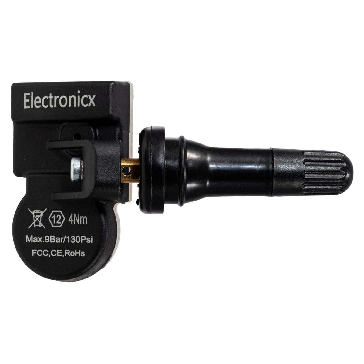 Electronicx 4 x RDKS czujnik kompatybilny z Dacia Logan SD 2012-2021, wstępnie zaprogramowany, 433 MHz TPMS, czujnik ciśnienia w oponach, zawór gumowy, czarny, zestaw 4 sztuk, zapasowe felgi