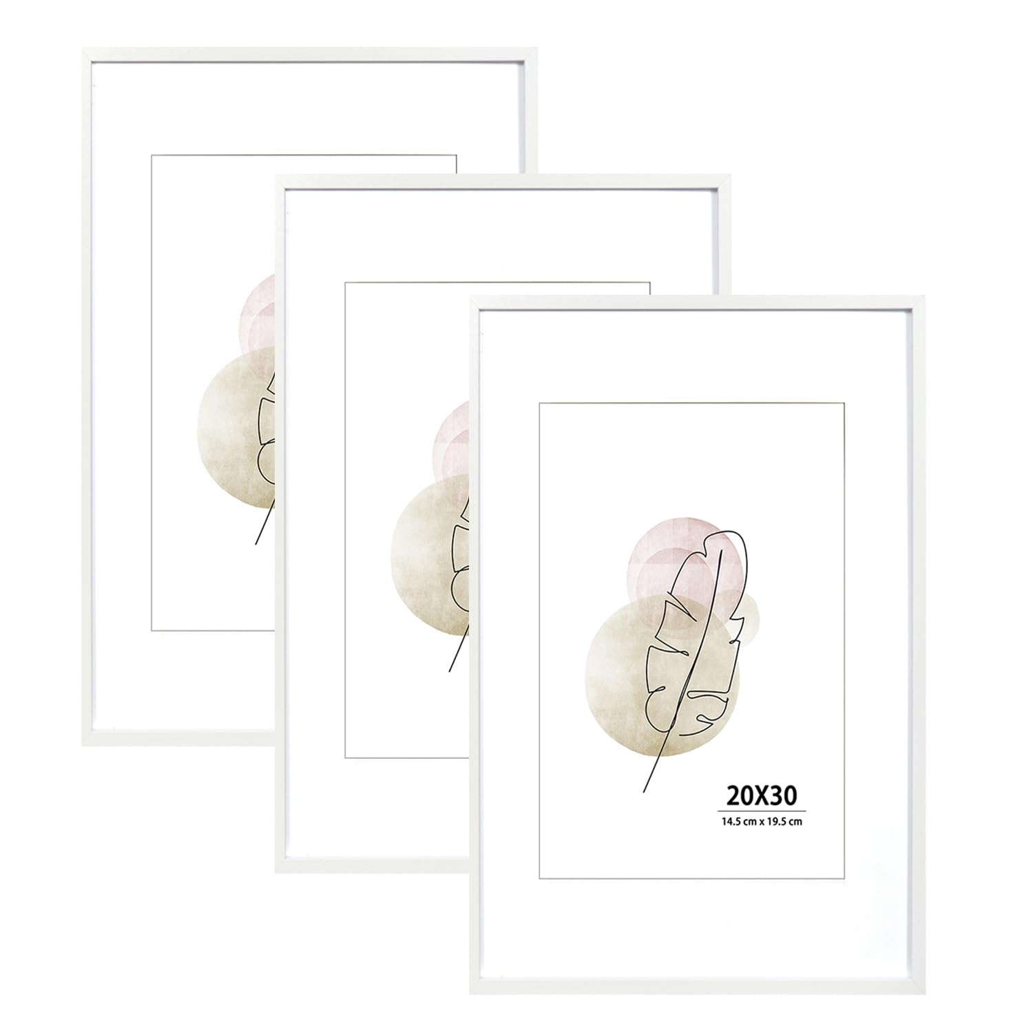 Kaiwin White 20X30 Picture Frame Set Of 3, Wooden Poster Frame For Tabletop And Wall Mounting Display For Home, Office,Gallery,Holiday