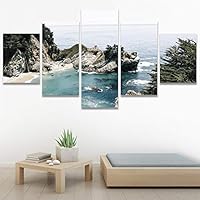 SIGNWIN 5 Panel Canvas Wall Art Coastal Scenery for Home Decorations Ready to Hang - 60