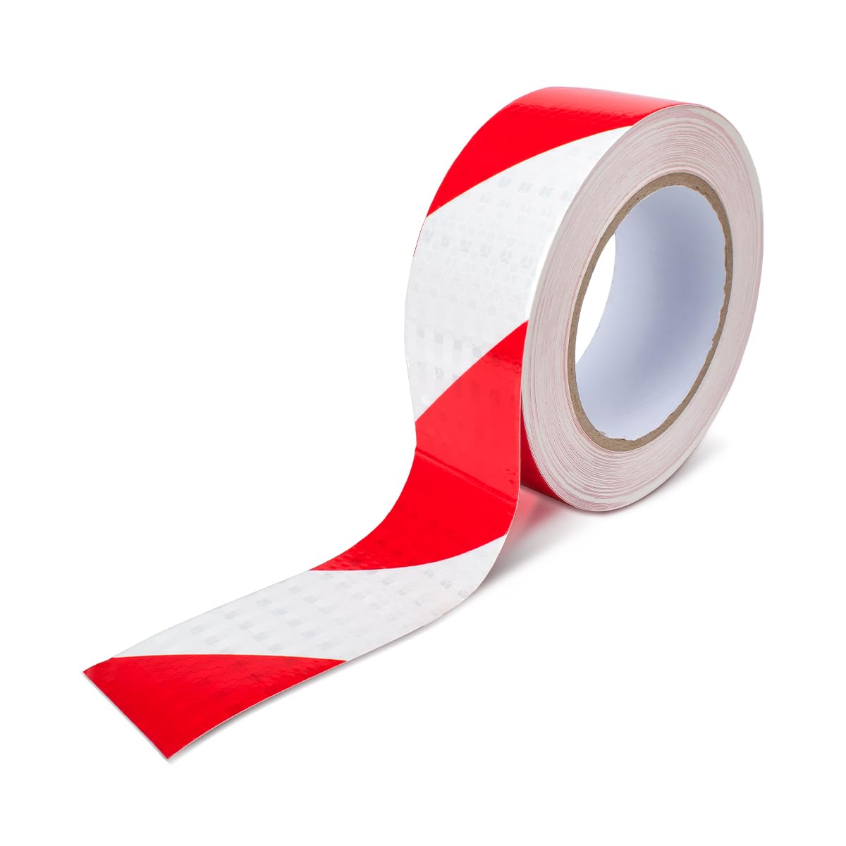 Innfeeltech 1 Pcs Reflective Twill Warning Tape, 50mm*25m, Night Reflection Twill Marked adhesive Tape, White and Red