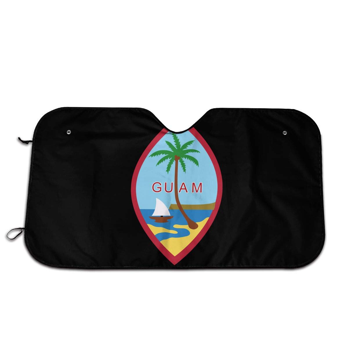 Guam US Flag Windshield Sunshade for Car SUV Truck Foldable UV Ray Reflector Front Window Sun Shade Visor Shield Cover