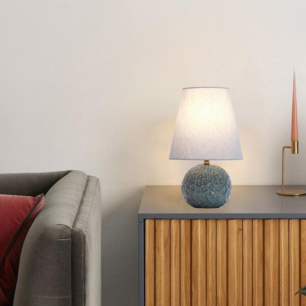 Mengjay E27 Lampada da Notte Lampada da Tavolo,Lampada da tavolo salotto lampada,Ceramica Lampada da scrivania Lampada da comodino per camera da letto soggiorno illuminazione decorativa (C)