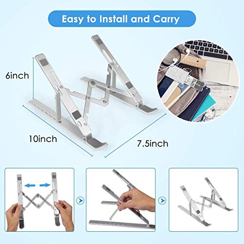 image for ZHUOEN 2020 Laptop Stand, 7-Angles Adjustable Computer Tablet Stand, P