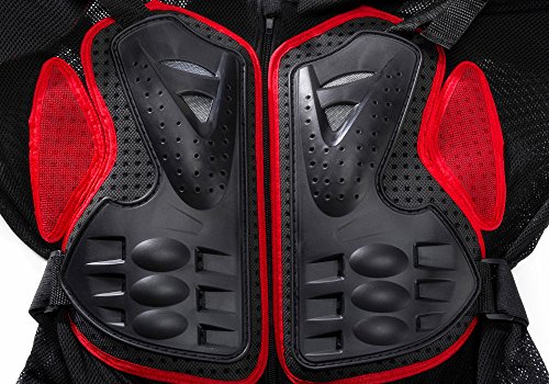 Wosawe Bmx Body Armor Mountain Bike Body Protection Long Sleeve Armored Motorcycle Jacket, Red Medium #TOP5