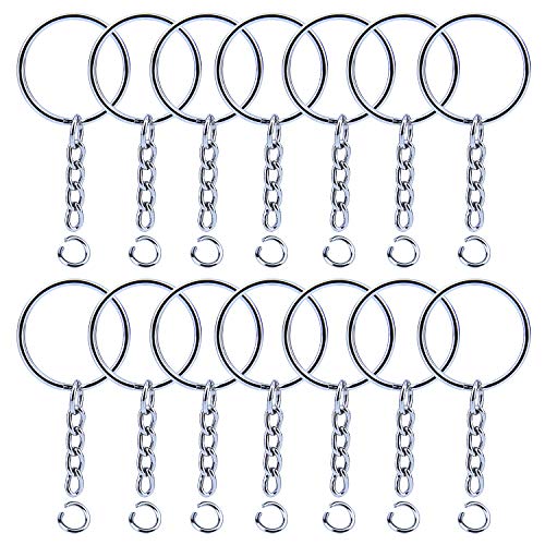 Livder 150 Pieces Split Key Rings with Chain and Jump Rings Bulk Connector