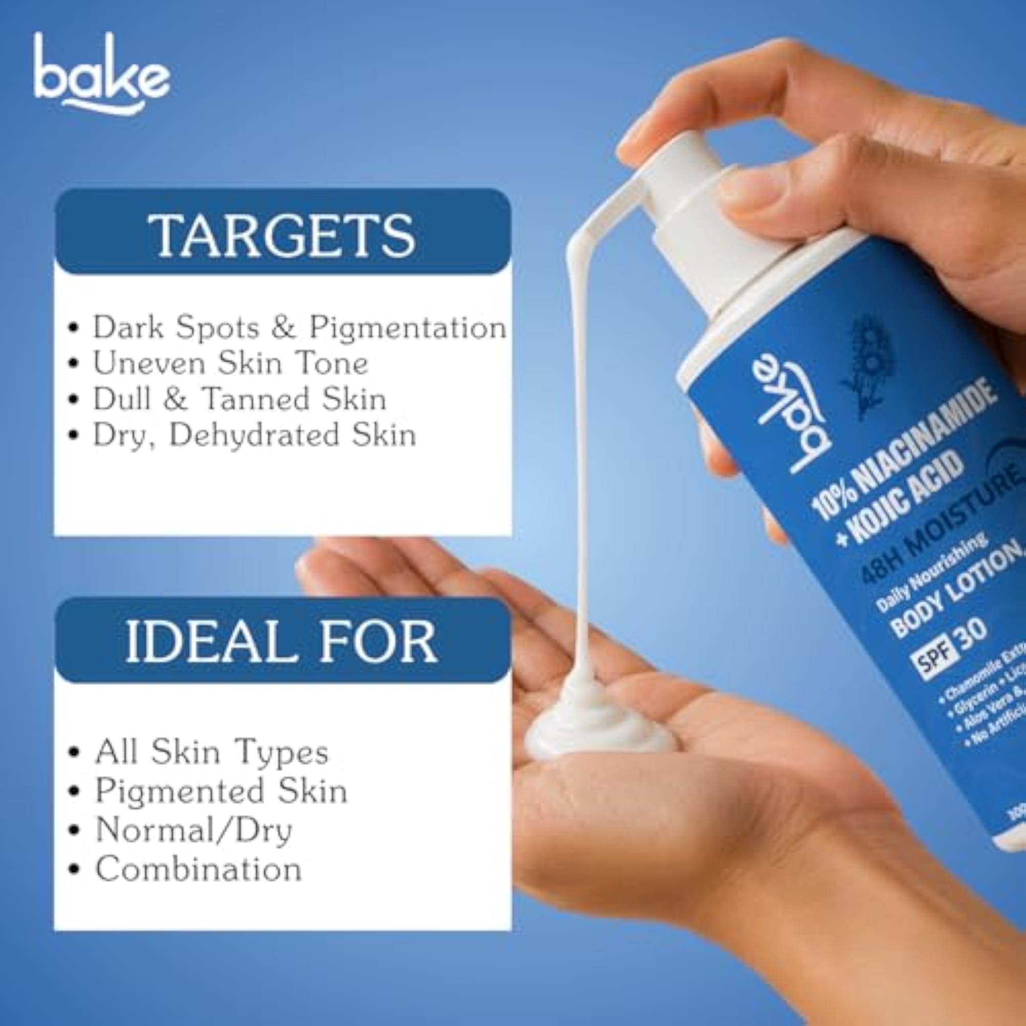 10% Niacinamide Body Lotion SPF 30, 48H Moisturizing
