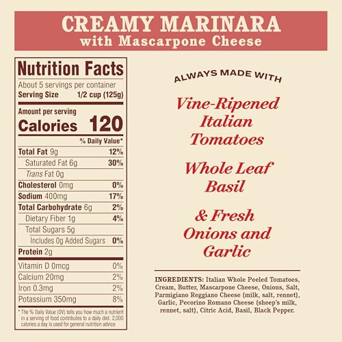 Image of Rao's Homemade Creamy Marinara with Mascarpone Sauce Made with Italian Tomatoes, 24 oz