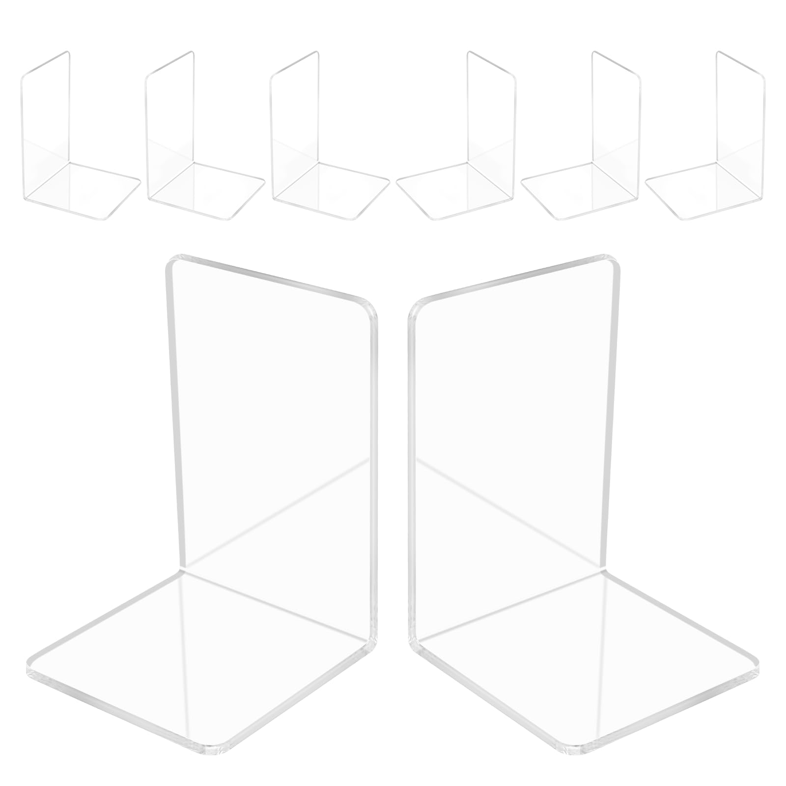 Fermalibri per Mensole Trasparente, Grande e Rinforzato, Ferma Libri per Libreria, Reggilibri Design Semplice Stabile