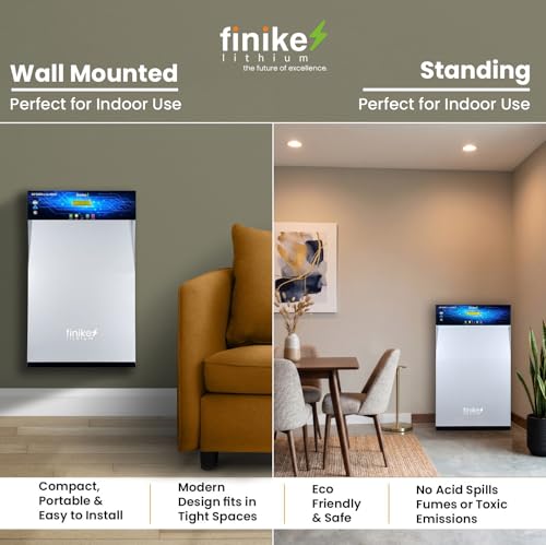 Image of Finike 2500 VA Inverter with 2688Wh Lithium-Ion Battery for Home, Office & Shops, Wall Mount Bracket, Fast Charging, Zero Maintenance Upto 12 Year Life Integrated 5 Year Warranty, (2500VA)