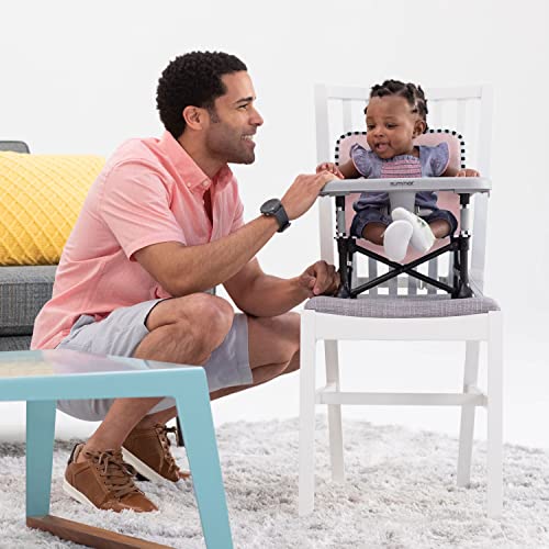 Image of Summer by Bright Starts Pop 'N Sit Portable Booster Chair, Floor Seat, Indoor /Outdoor Use, Compact Fold, Bubble Gum, 6 Mos - 3 Yrs