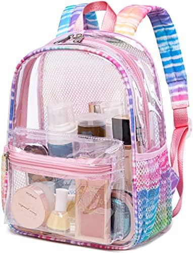 BTOOP Clear Mini Backpack Stadium Approved 12x6x12 for Kids Girls Small Transparent Backpacks Plastic See Through Bag Purse for Work Festival Security Travel
