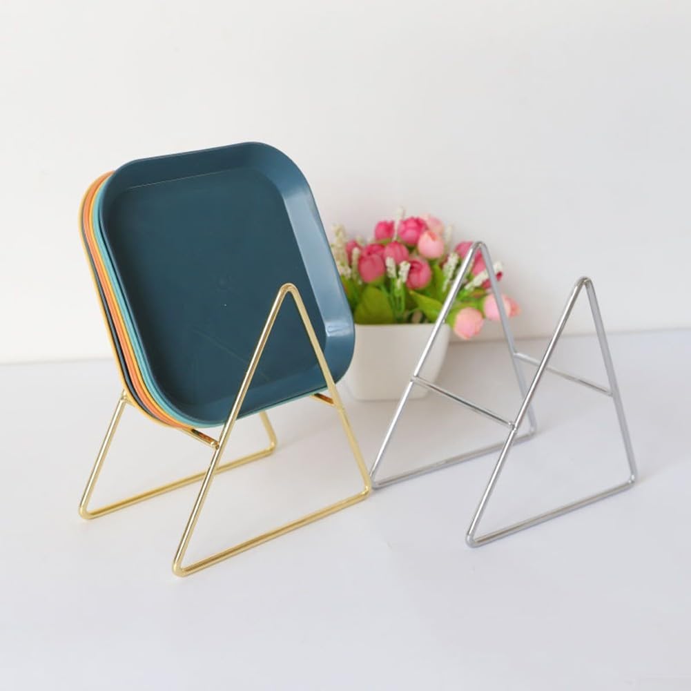 Organiza tus vasos con este soporte de posavasos de hierro para uso doméstico (plateado L)