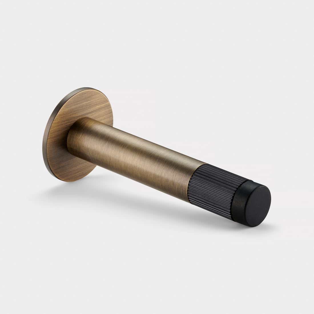 Pushka Home Brass Linear Wall Mounted Door Stops in Antique Gold (Black Tip)