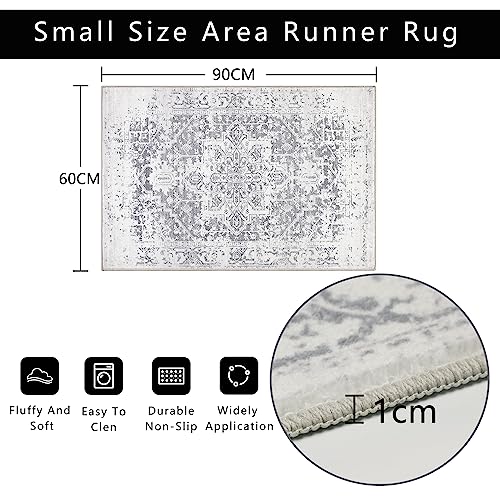 Famibay Soft Hallway Runner Vintage Boho Door Mats Indoor Non Slip Washable Entrance Rugs Carpet Floor Mats 60x90cm for Indoor Front Door Entryway Hallway