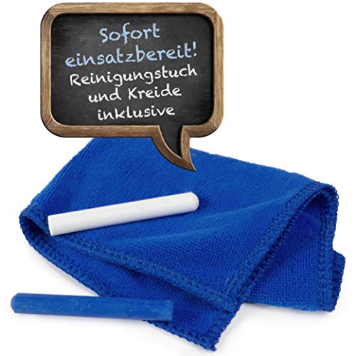 OfficeTree Magnetische Tafelfolie Selbstklebend 50x70 cm inkl. Kreide, Tuch & Rakel - Magnetfolie Selbstklebend - Magnetische Kreidefolie - Tafelfolie Magnetisch Selbstklebend - Magnetfolie Schwarz - Image 4