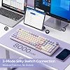 Redragon K768 PRO Teclado gaming inalámbrico de 100 teclas con junta de goma, perilla + 8000mAh | Rueda de control multifunción, tri-modo sin demora, amortiguación de sonido de 5 capas para sonido cremoso, tamaño práctico 95% 6