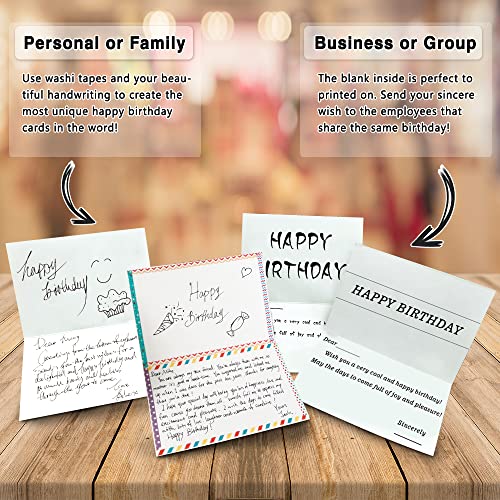 Image of feela Birthday Cards Bulk, 160 Pack 40 Designs Happy Birthday Card Assortment Box with 160 Blank Envelopes 168 Pieces of Stickers 6 Washi Tapes, 4 X 6 Inches Greeting Cards For Girls Family Friends