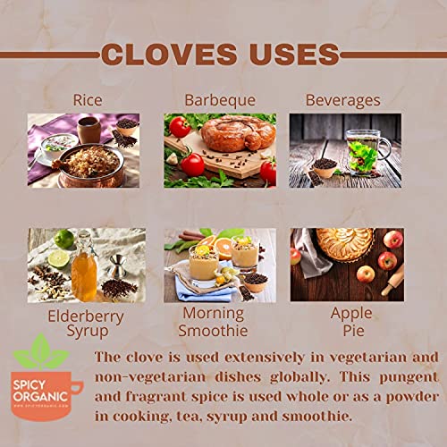 image for SPICY ORGANIC Cloves Whole - 100% Pure USDA Organic - Non-GMO, Keto Fr