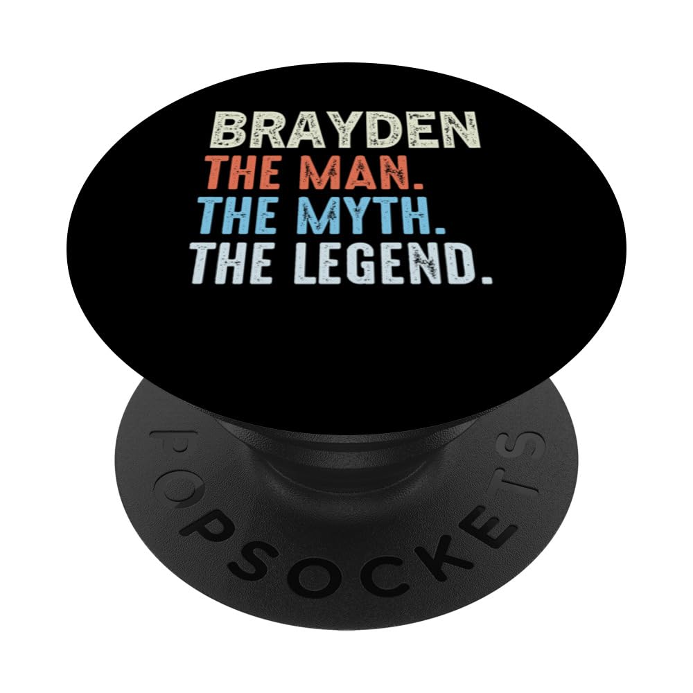 Brayden The Legend Name Personalized Cute Idea Men Vintage PopSockets Standard PopGrip