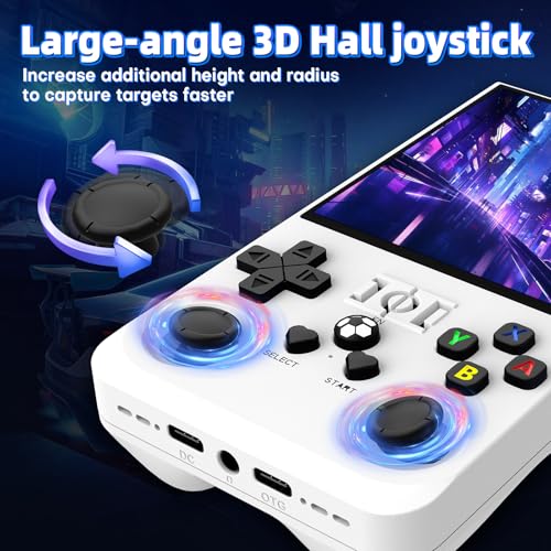 Image of R36Max Retro Handheld Game Console, Portable Mini Retro Handheld Game Console, 4.0 Inch IPS Video Gaming Console with 64GB TF Card Retro Games, 4000mAh Battery, White