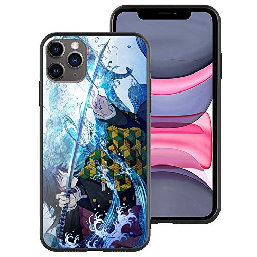 Demon Slayer iPhone6(6s) Plus Case, Tempered Glass Back Soft TPU Bumper Anti-Scratch Ultra-Thin Kimetsu No Yaiba 095 Phone Case for Girls, Teens, Adults, for iPhone6(6s) Plus (5.5'')