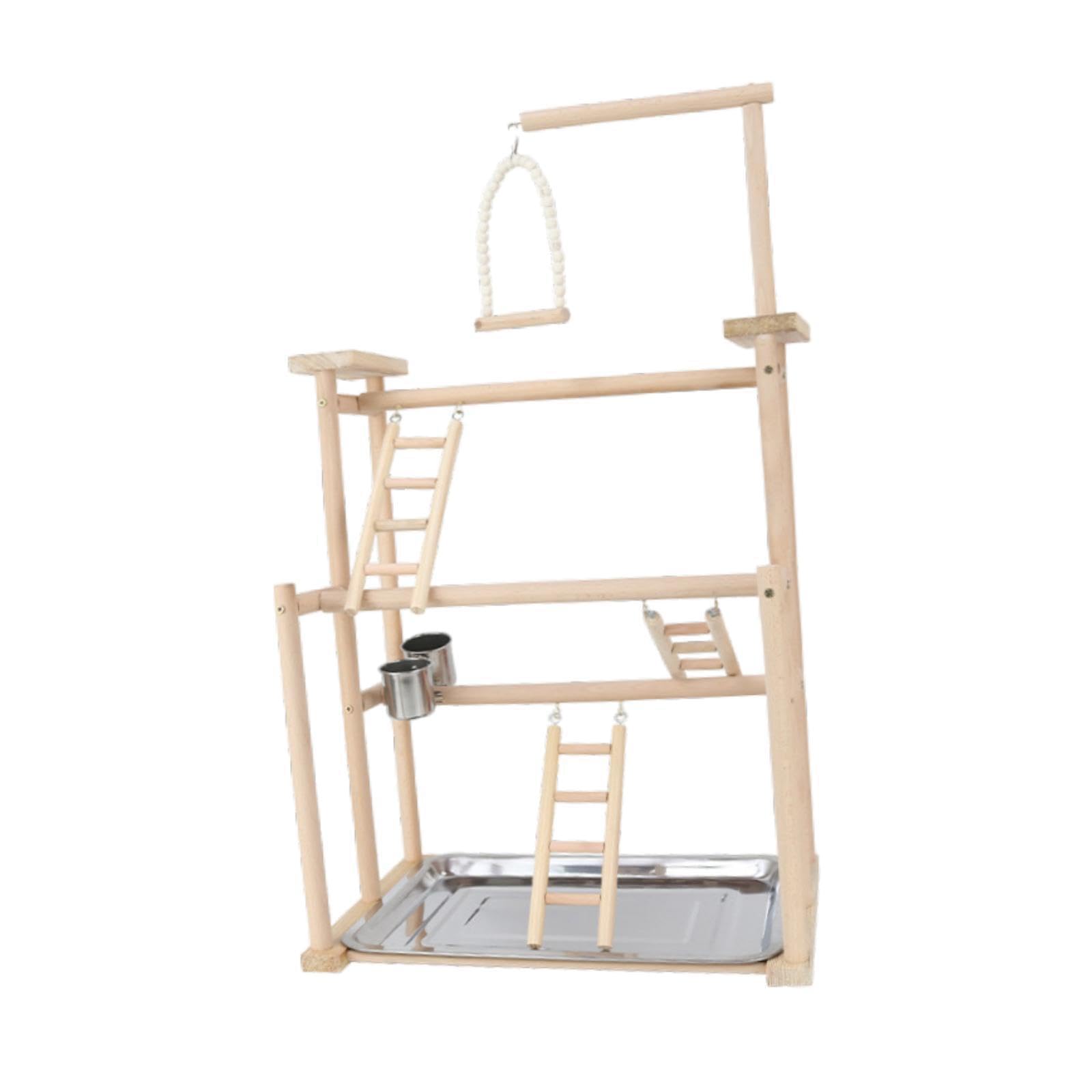 Ailan Jaula de para Madera para pájaros, Accesorios para Juegos, estación de Actividades Que promueve el Equilibrio y la coordinación en Aves, Percha de