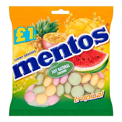 Image of Mentos Chewy Dragees Fruit Tropical, 135 Grams, Pack of 1